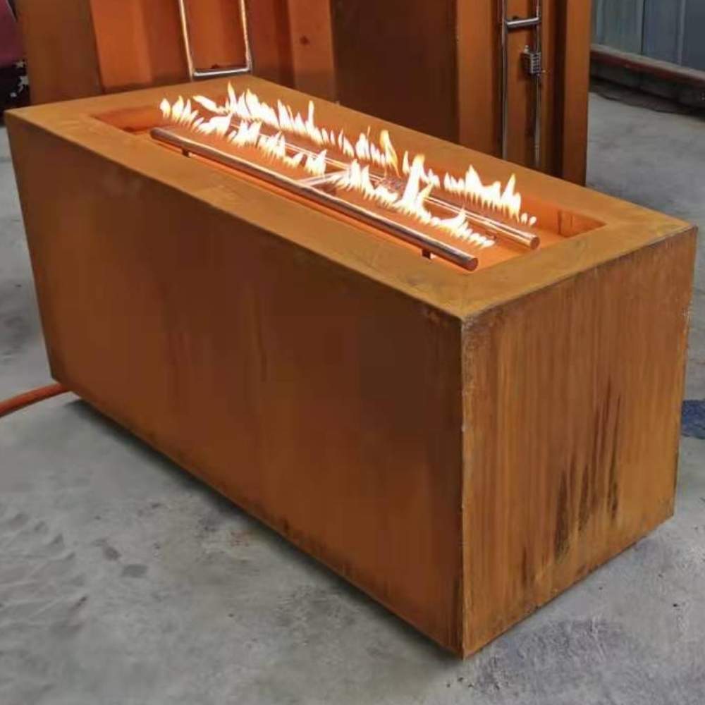 Corten Steel Gas Fire Pit: image 9