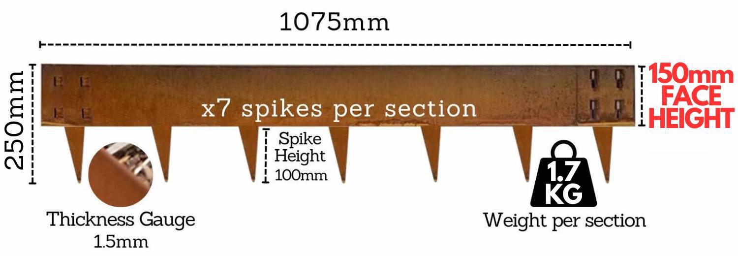 Corten Metal Edging - 100mm Face Height (per m): image 10