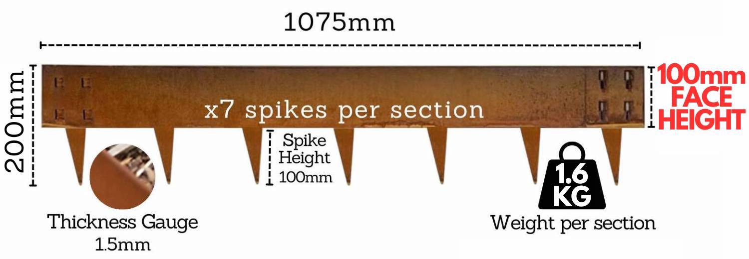 Weathered Steel Landscaping Edge - 100mm Face Height (per m): image 11