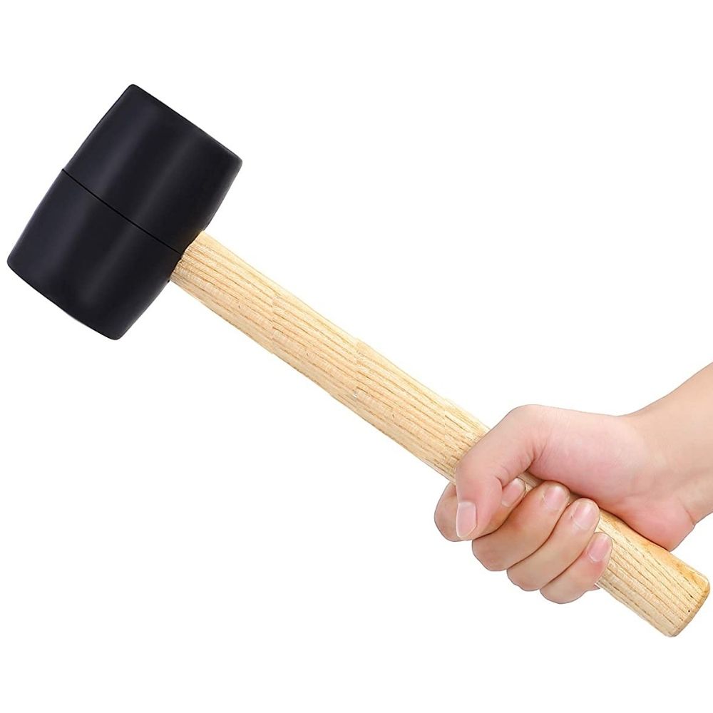 Rubber Mallet With Wood Handle (For Garden Edging Spikes): image 2