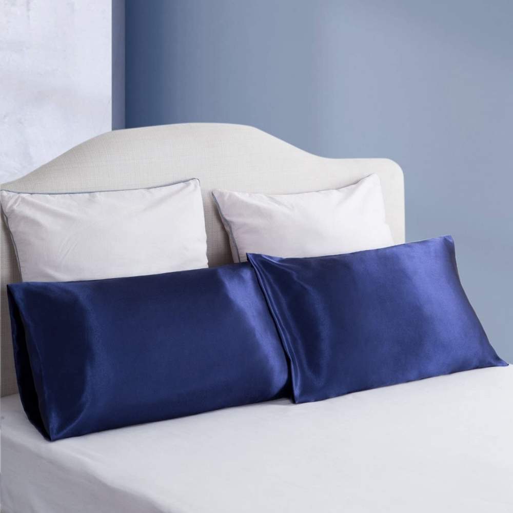 buy blue satin pillow cases